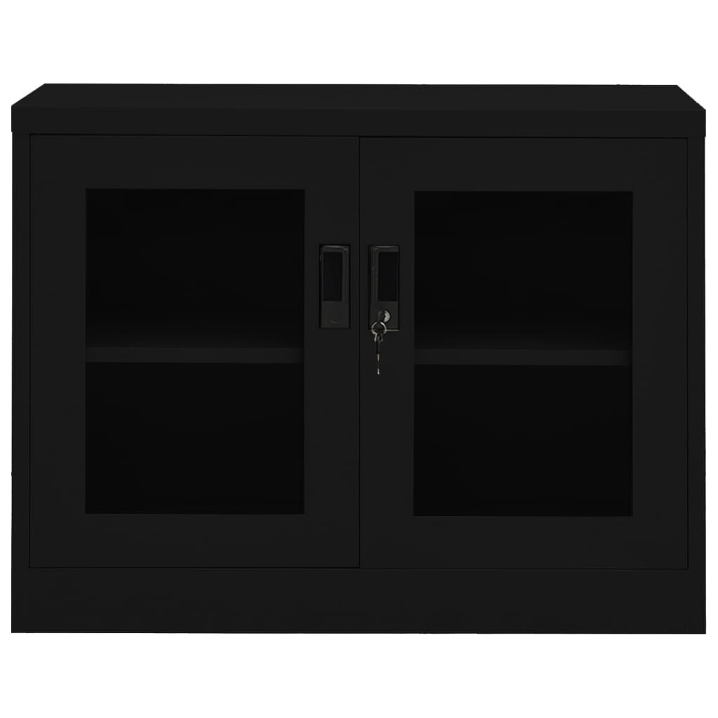 vidaXL Dulap de birou, negru, 90x40x70 cm, oțel