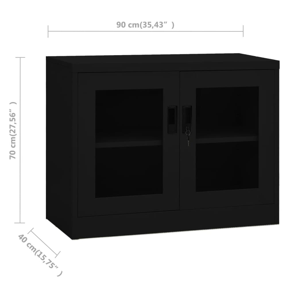 Filing Cabinet Storage Display Cabinet for Office Living Room Steel vidaXL - Picture 24 of 48
