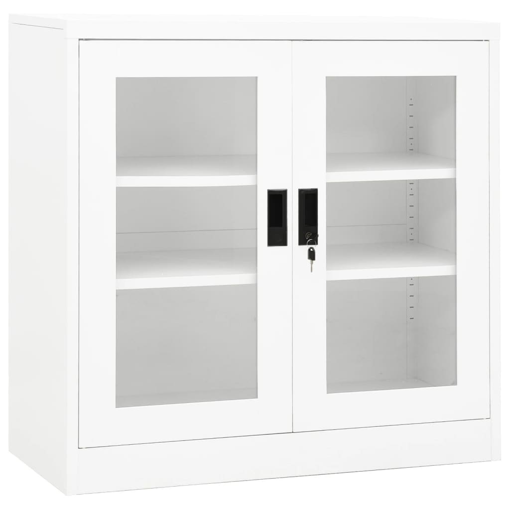 Kancelářská skříň bílá 90 x 40 x 90 cm ocel