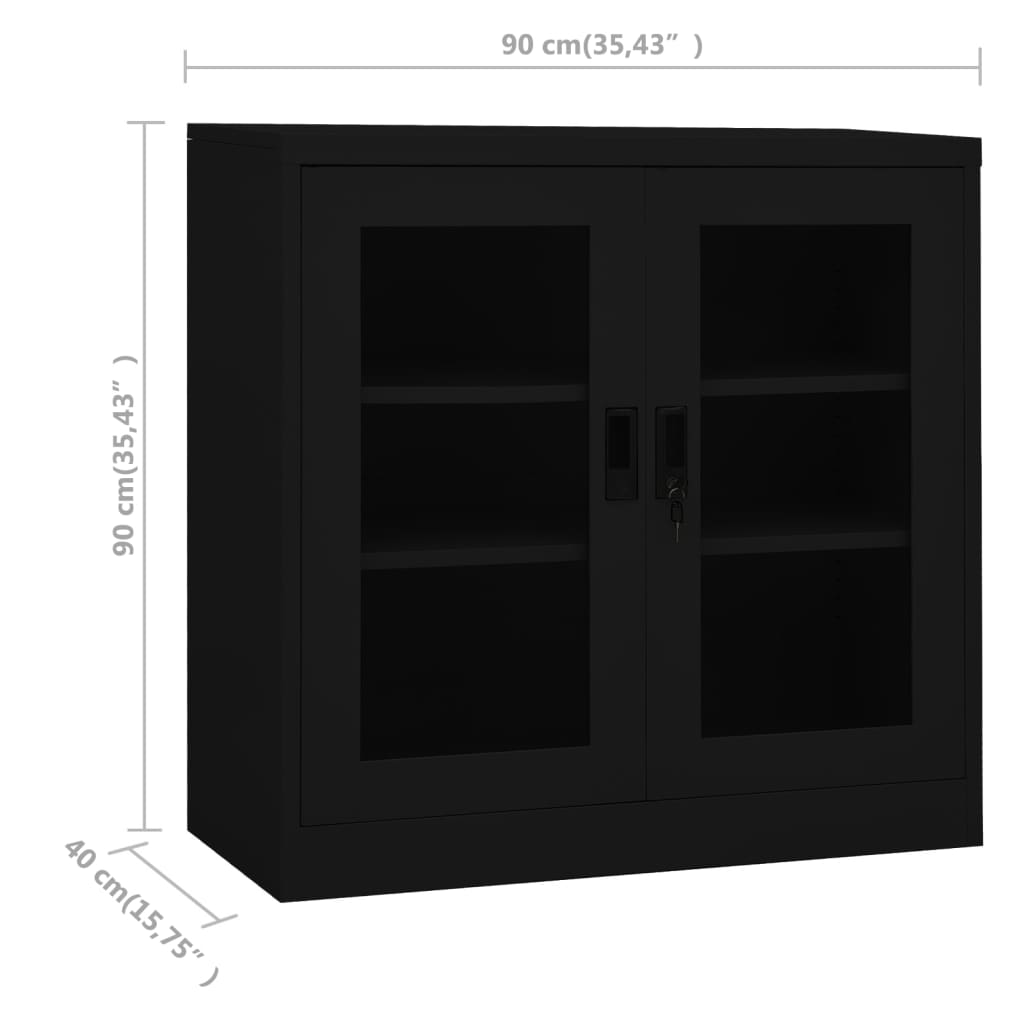 Filing Cabinet Storage Display Cabinet for Office Living Room Steel vidaXL - Picture 35 of 47