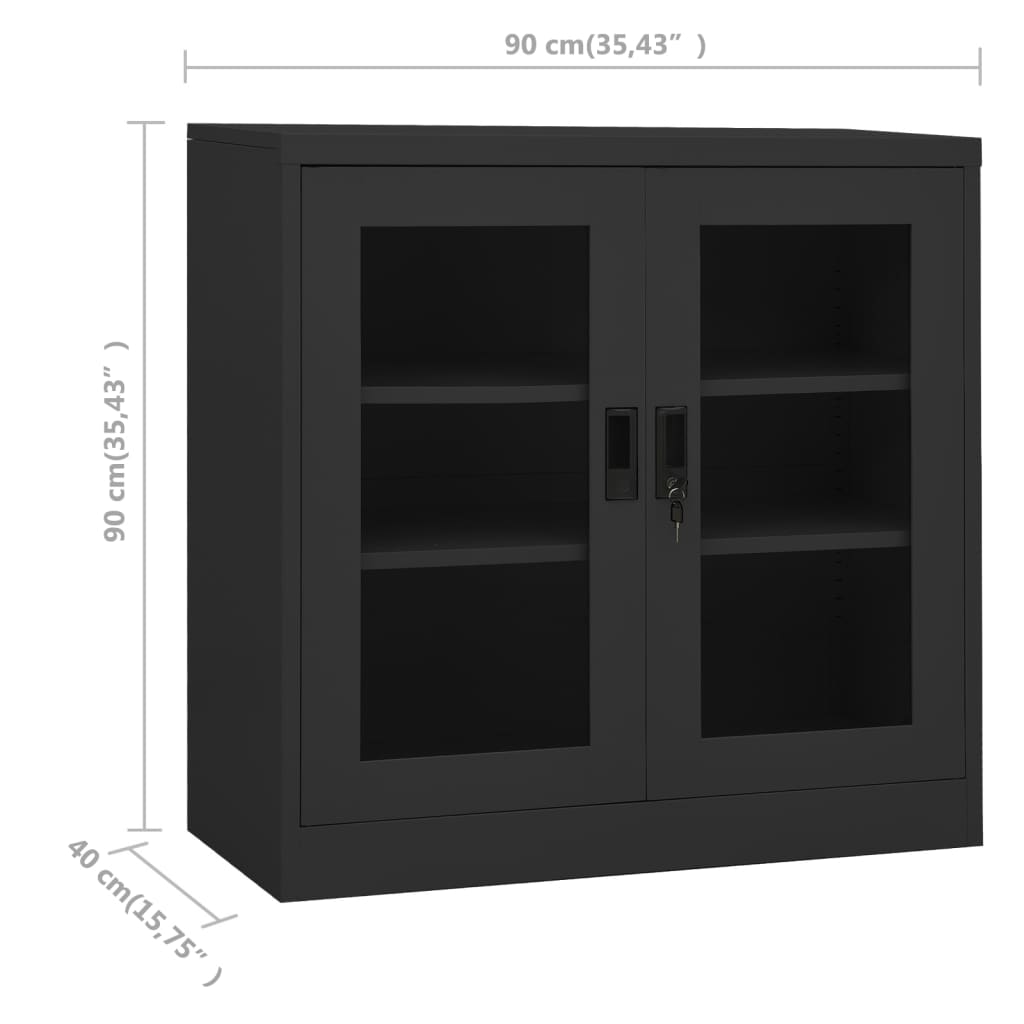 Filing Cabinet Storage Display Cabinet for Office Living Room Steel vidaXL - Picture 27 of 48