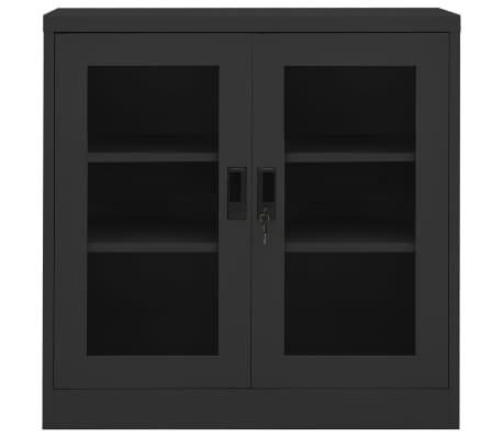 vidaXL Armario de oficina de acero gris antracita 90x40x90 cm