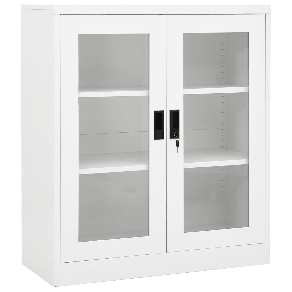 Image of vidaXL Office Cabinet White 90x40x105 cm Steel