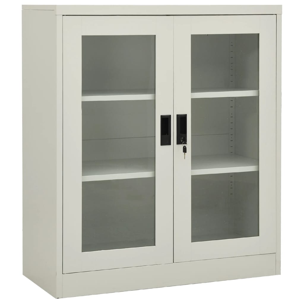 vidaXL Büroschrank Hellgrau 90x40x105 cm Stahl