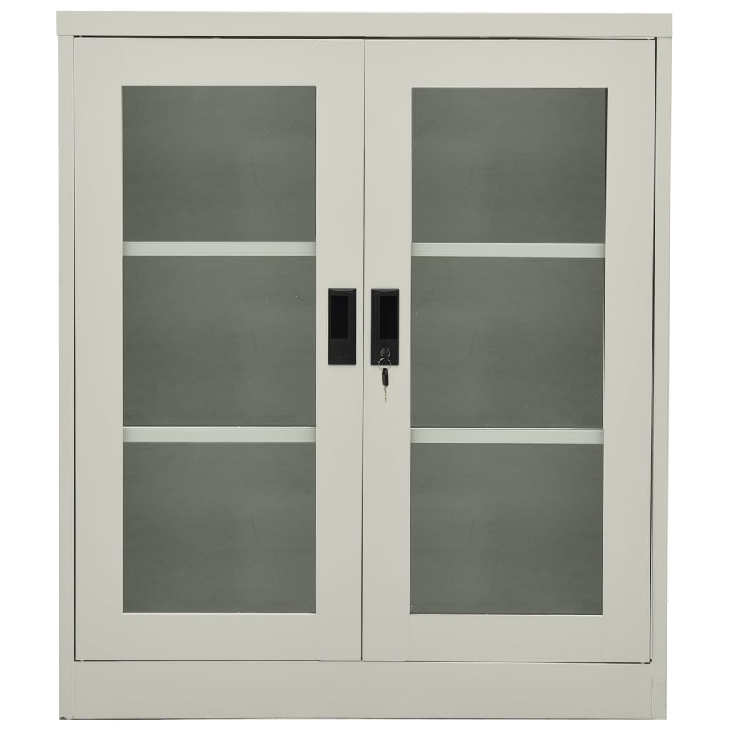 vidaXL világosszürke acél irodai szekrény 90 x 40 x 105 cm