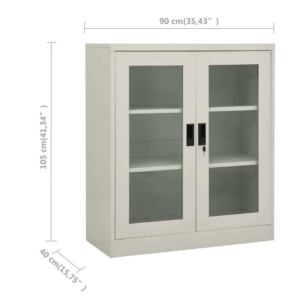 Filing Cabinet Storage Display Cabinet for Office Living Room Steel vidaXL - Picture 48 of 48