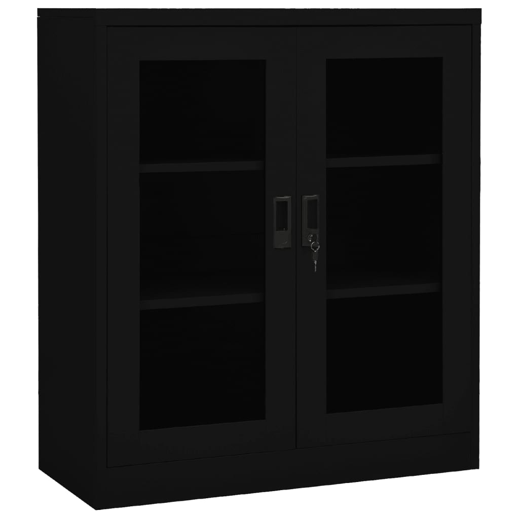 vidaXL kontorskab 90x40x105 cm stål sort