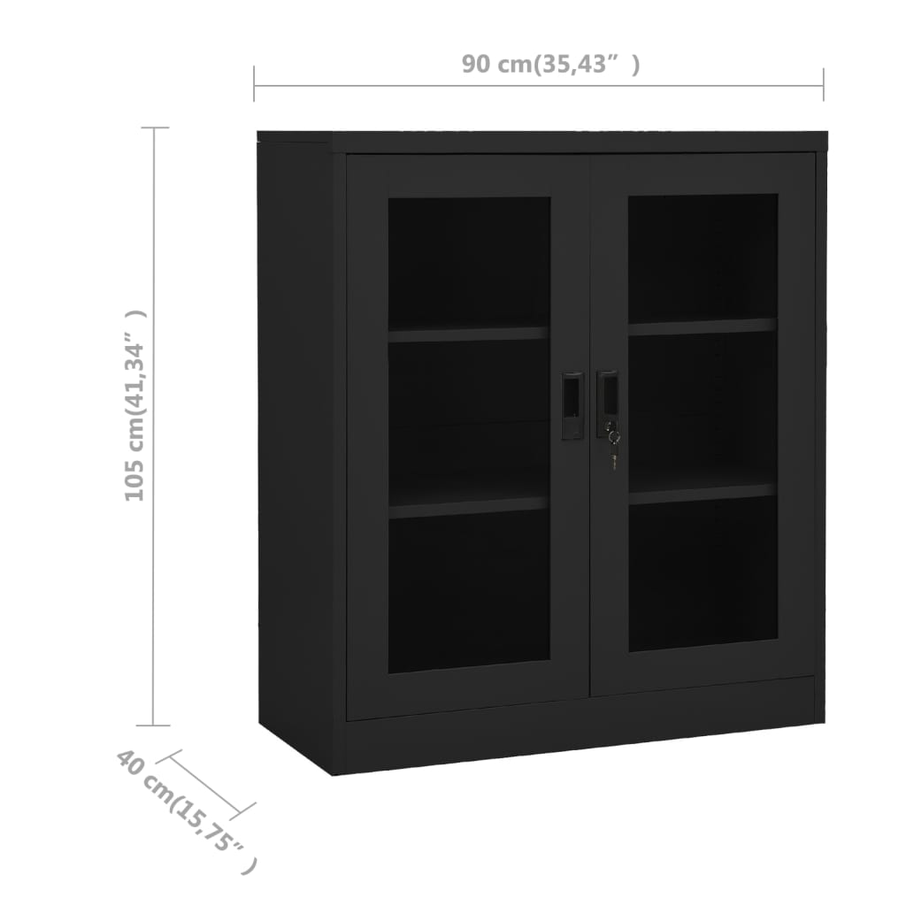 Filing Cabinet Storage Display Cabinet for Office Living Room Steel vidaXL - Picture 39 of 48