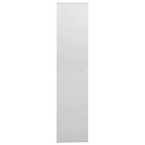 Kancelářská skříň světle šedá 90x40x180 cm ocel a tvrzené sklo - obrázek 4
