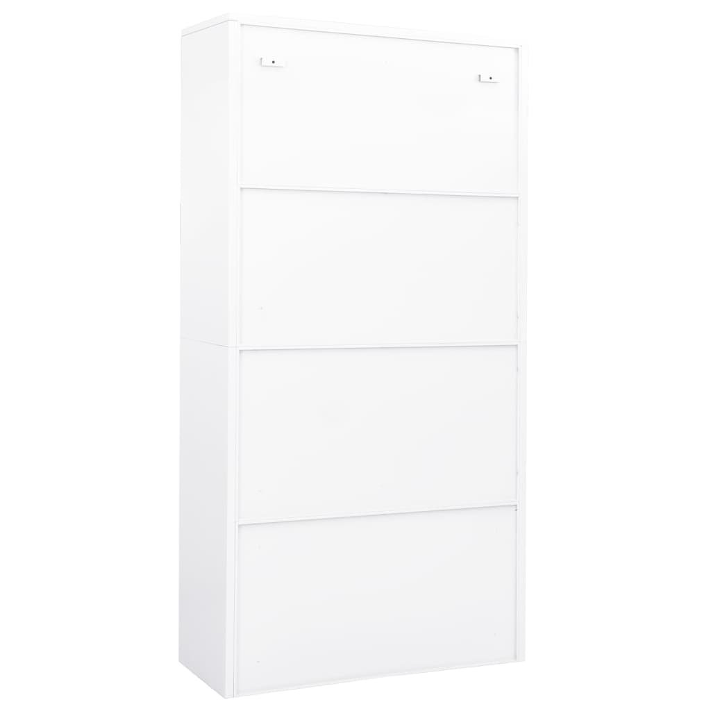 imagem de vidaXL Armário de escritório 90x40x180 cm aço branco5