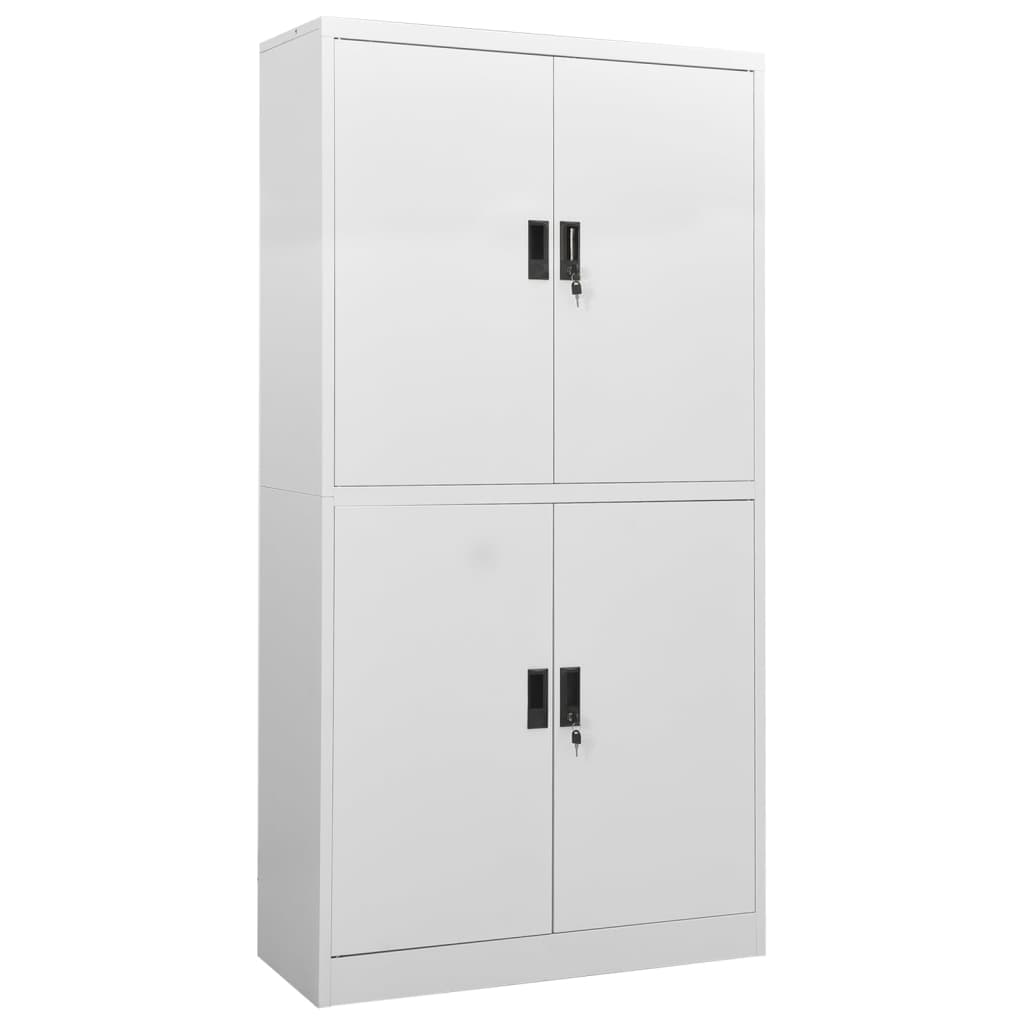 vidaXL Dulap de birou, gri deschis, 90x40x180 cm, oțel 90x40x180