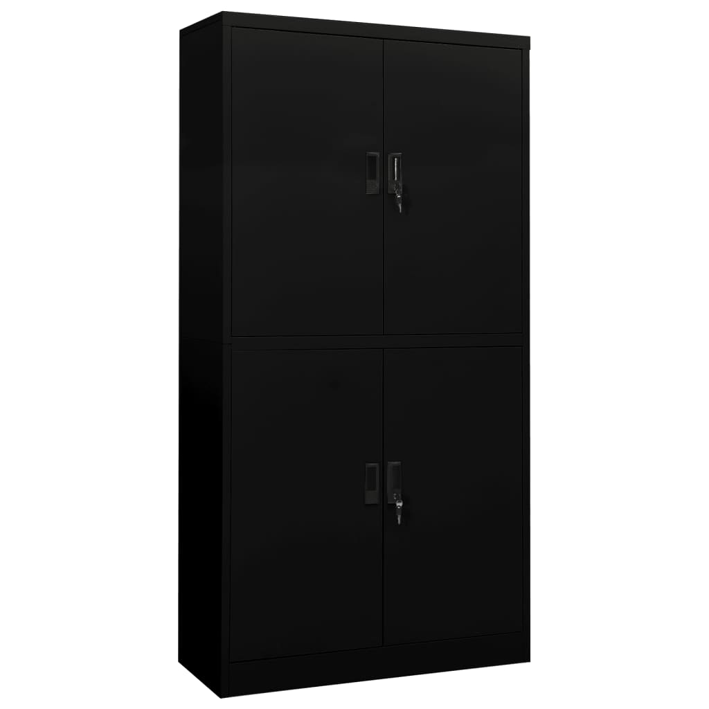 Büroschrank Schwarz 90x40x180 cm Stahl