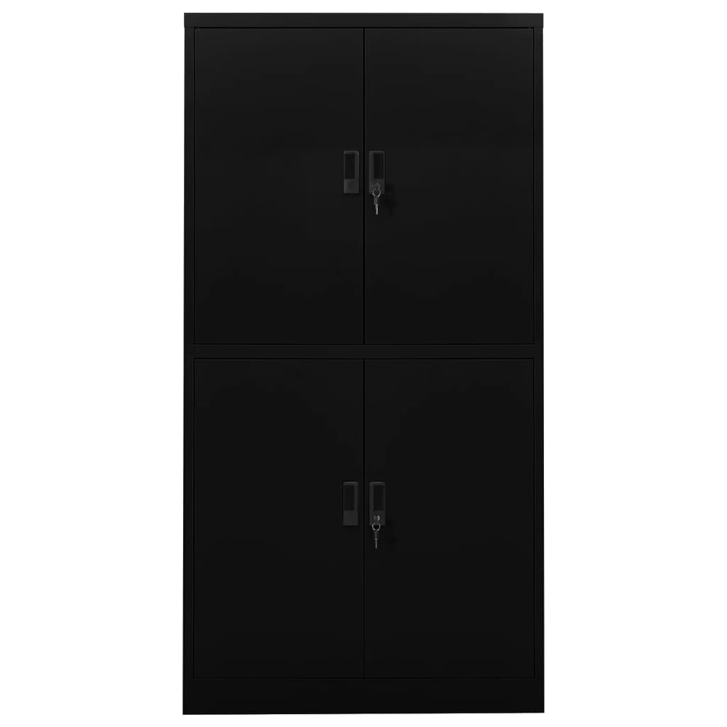 vidaXL Office Cabinet Black 90x40x180 cm Steel