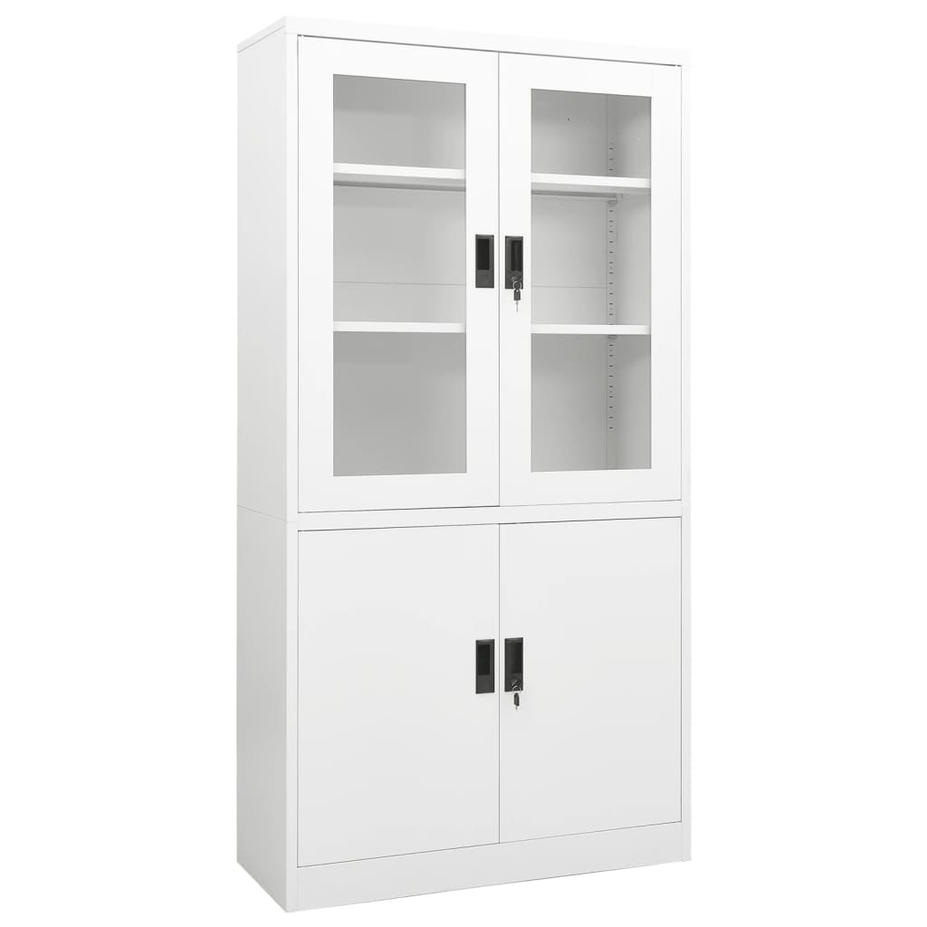 Image of vidaXL Office Cabinet White 90x40x180 cm Steel