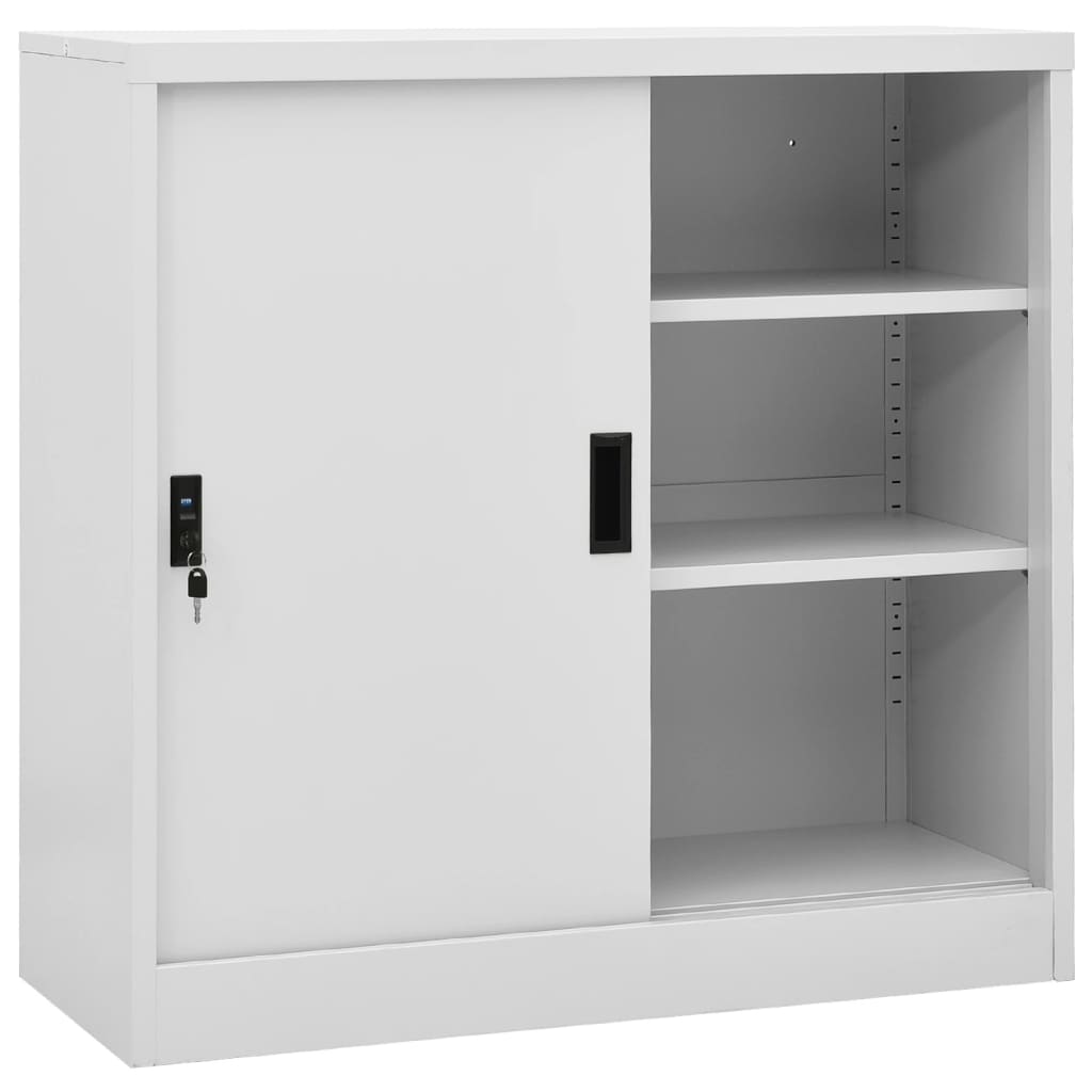 Vidaxl - vidaXL Armário escritório porta deslizante 90x40x90 cm aço cinza-claro