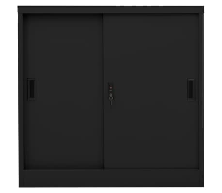 vidaXL Armadio per Ufficio Anta Scorrevole Nero 90x40x90cm Acciaio, Nero vidaXL Armadio per Ufficio Anta Scorrevole Nero 90x40x90cm Acciaio