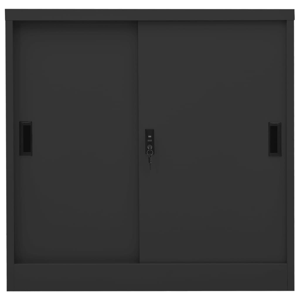 vidaXL Dulap de birou cu ușă glisantă, antracit, 90x40x90 cm, oțel