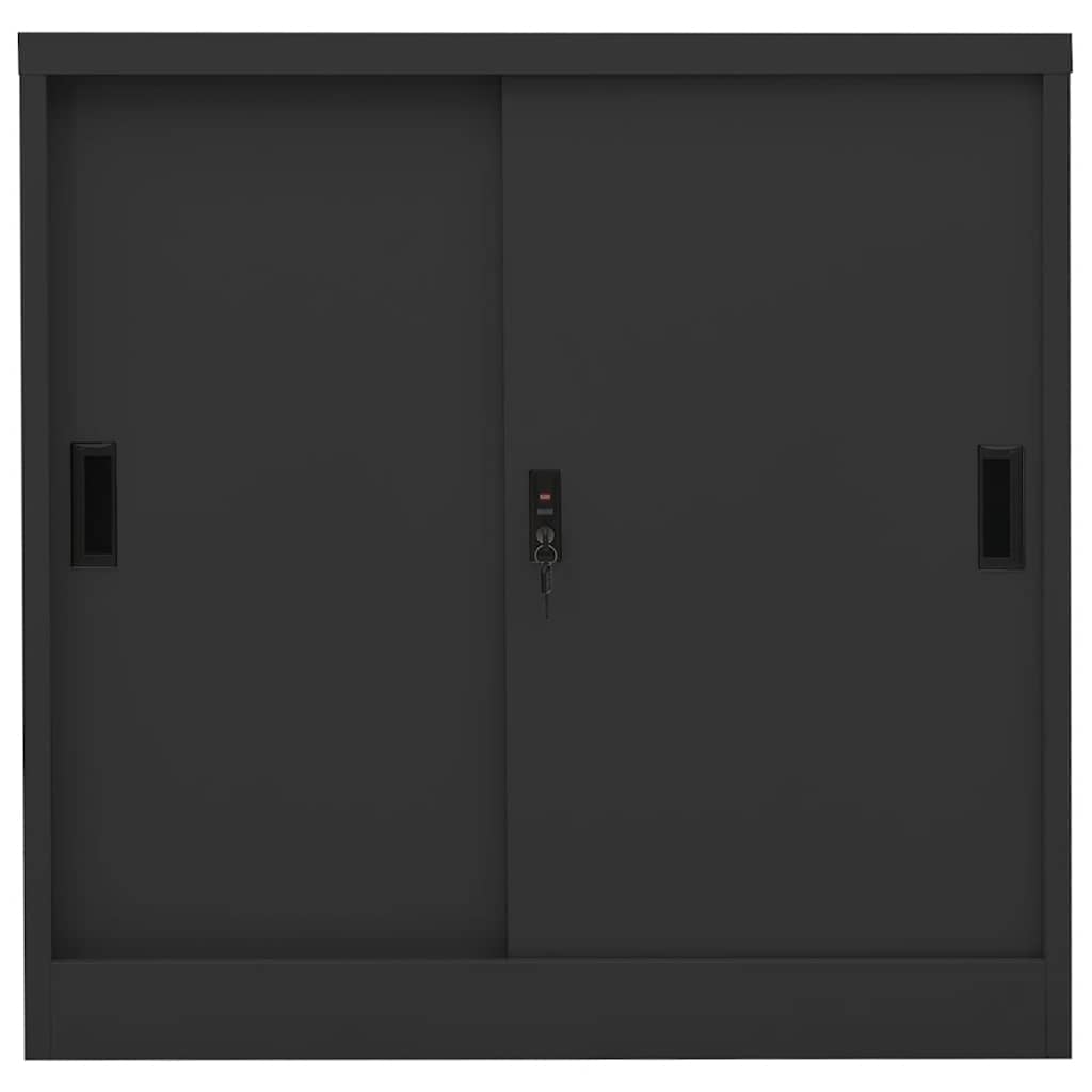 vidaXL Toimistokaappi liukuovella antrasiitti 90x40x90 cm teräs