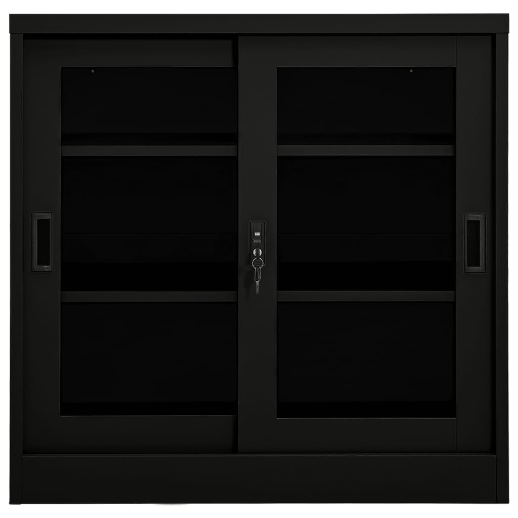 vidaXL Roldeurkast 90x40x90 cm staal zwart