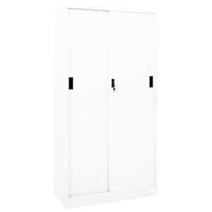 vidaXL kontorikapp liuguksega, valge, 90 x 40 x 180 cm, teras