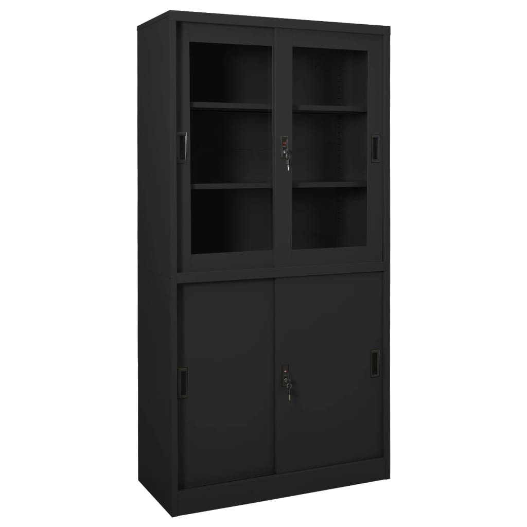 Vidaxl - vidaXL Armário escritório porta deslizante 90x40x180 cm aço antracite