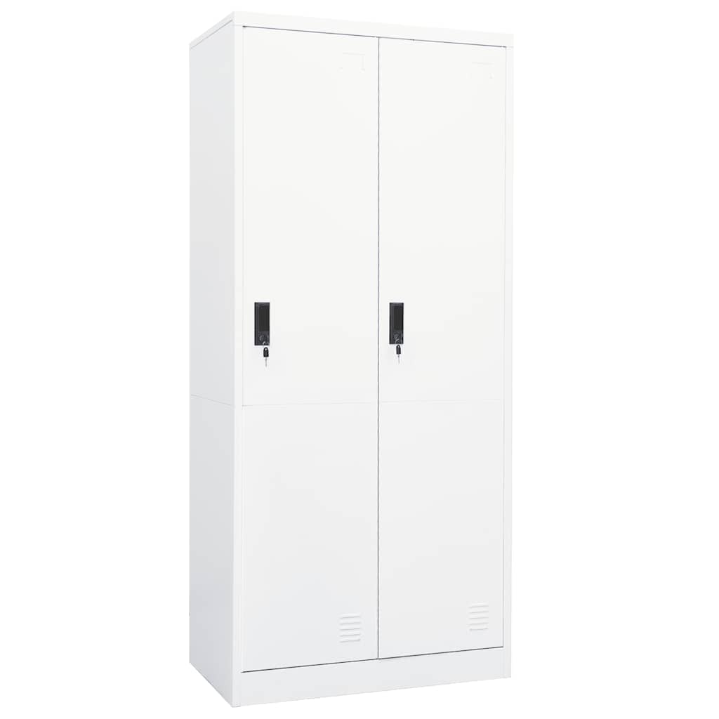 vidaXL Kleiderschrank Weiß 80x50x180 cm Stahl