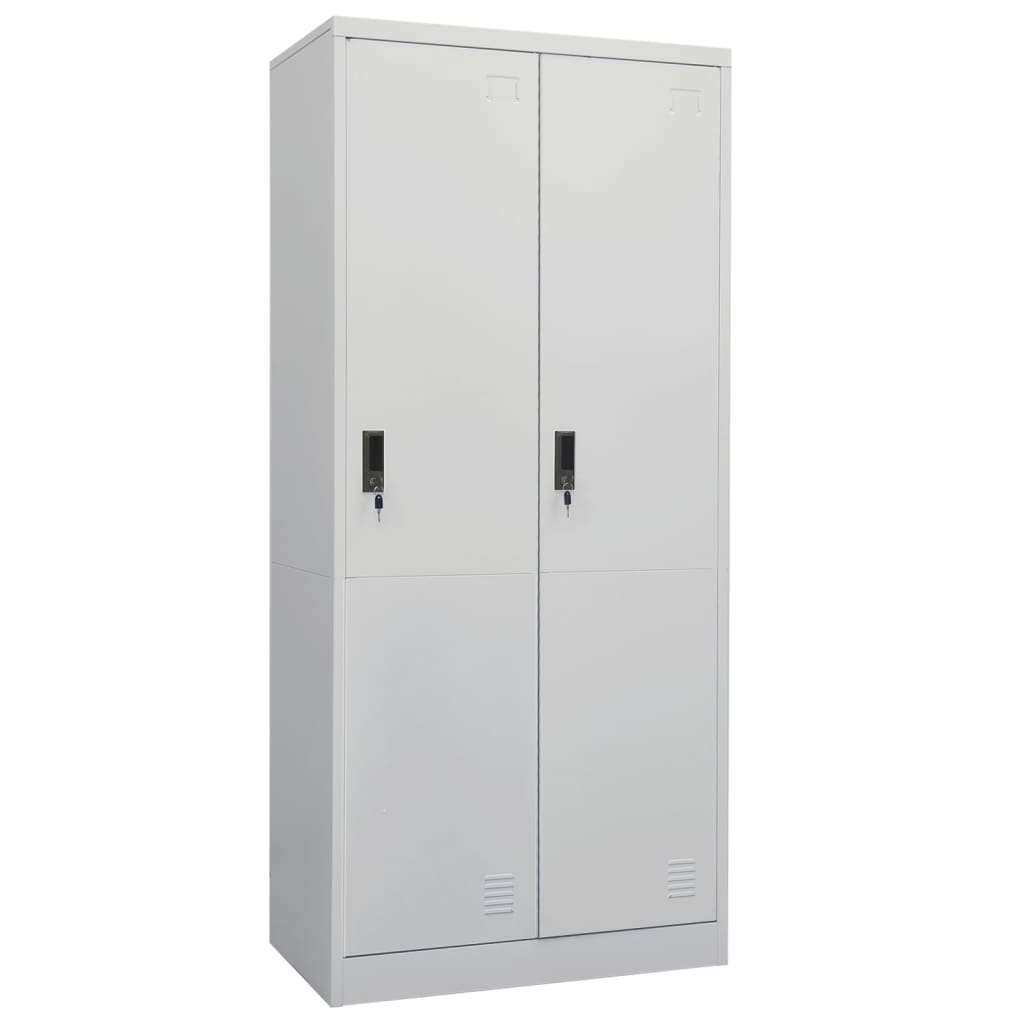 vidaXL Kleiderschrank Hellgrau 80x50x180 cm Stahl