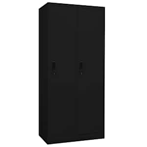 vidaXL garderoob, must, 80 x 50 x 180 cm, teras