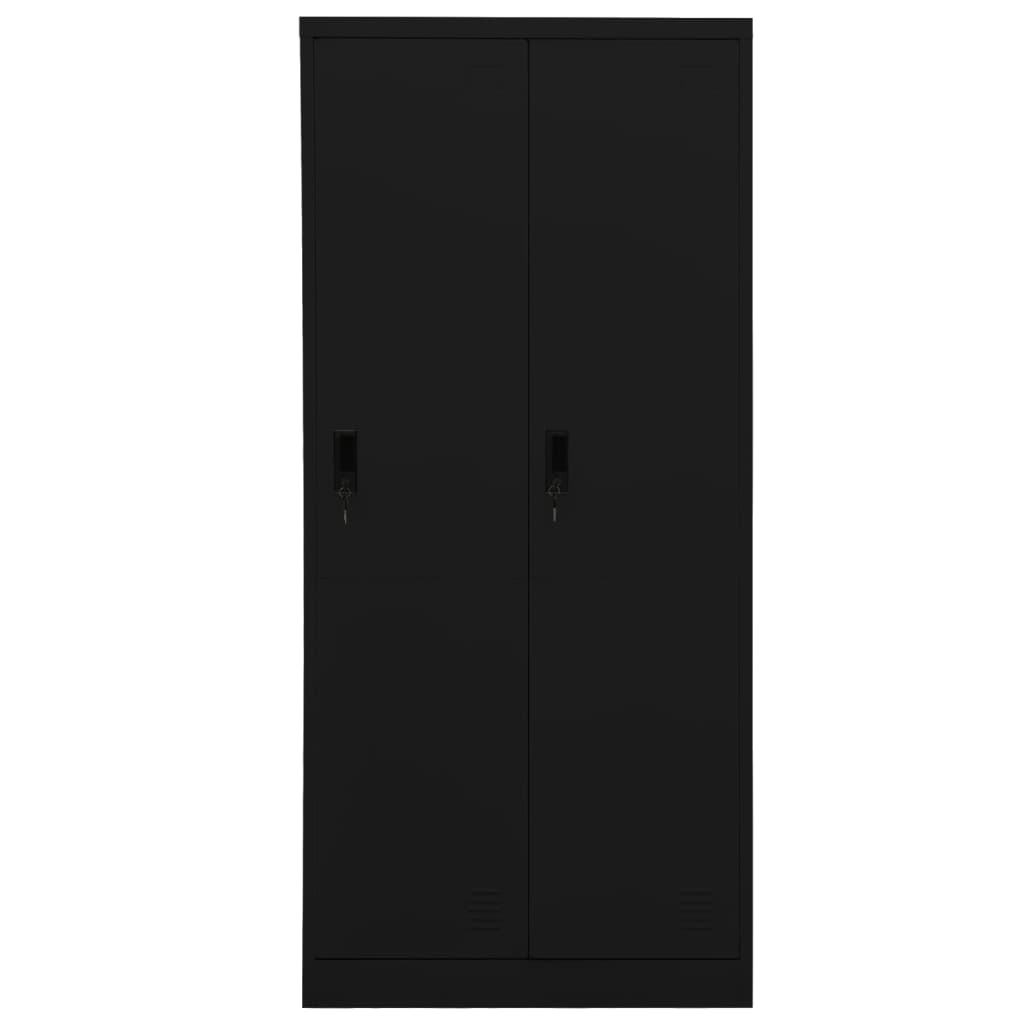 Šatní skříň černá 80 x 50 x 180 cm ocel