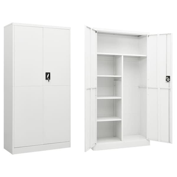 vidaXL lukustatav hoiukapp, valge, 90 x 40 x 180 cm, teras