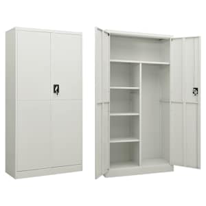 vidaXL lukustatav hoiukapp, helehall, 90 x 40 x 180 cm, teras