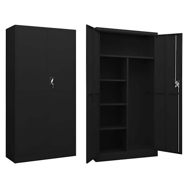 vidaXL lukustatav hoiukapp, must, 90 x 40 x 180 cm, teras