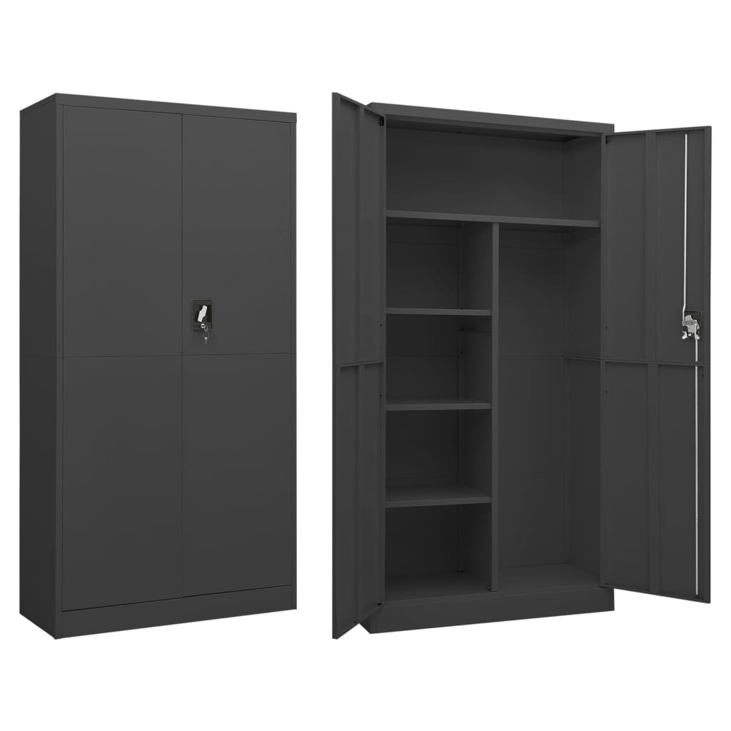 vidaXL Fișet, antracit, 90x40x180 cm, oțel vidaXL imagine 2022