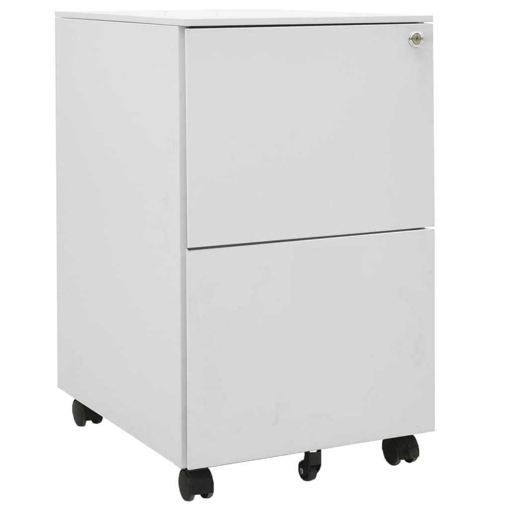 vidaXL Aktenschrank mit Rollen Hellgrau 39x45x67 cm Stahl