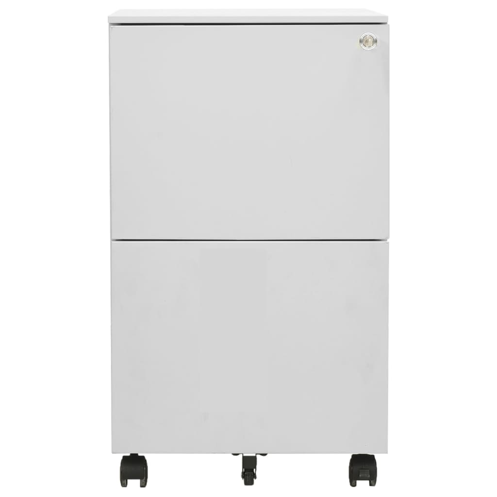 vidaXL Ladeblok verrijdbaar 39x45x67 cm staal lichtgrijs afbeelding
