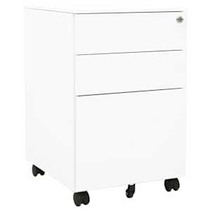 vidaXL mobiilne kontorikapp, valge, 39 x 45 x 60 cm, teras
