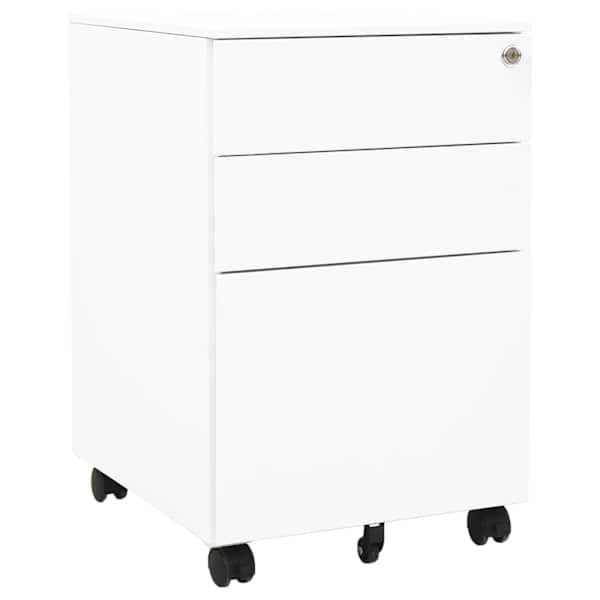 vidaXL mobiilne kontorikapp, valge, 39 x 45 x 60 cm, teras