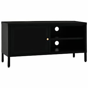 vidaXL telerialus, must, 90 x 30 x 44 cm, teras ja klaas