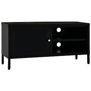 TV stolek černý 90 x 30 x 44 cm ocel a sklo - obrázek 2