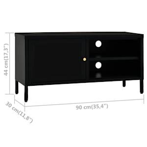 TV stolek černý 90 x 30 x 44 cm ocel a sklo - obrázek 10