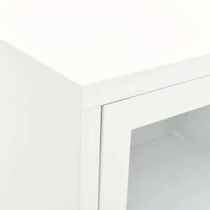 TV stolek bílý 90 x 30 x 44 cm ocel a sklo - obrázek 8