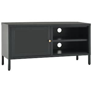 TV stolek antracitový 90 x 30 x 44 cm ocel a sklo - obrázek 2