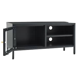 TV stolek antracitový 90 x 30 x 44 cm ocel a sklo - obrázek 6