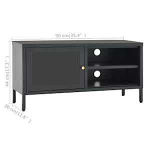 TV stolek antracitový 90 x 30 x 44 cm ocel a sklo - obrázek 10