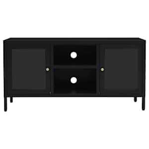 TV stolek černý 105 x 35 x 52 cm ocel a sklo - obrázek 3