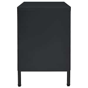 TV stolek černý 105 x 35 x 52 cm ocel a sklo - obrázek 4