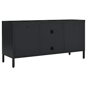 TV stolek černý 105 x 35 x 52 cm ocel a sklo - obrázek 5