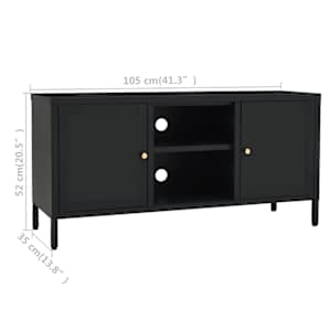 TV stolek černý 105 x 35 x 52 cm ocel a sklo - obrázek 10