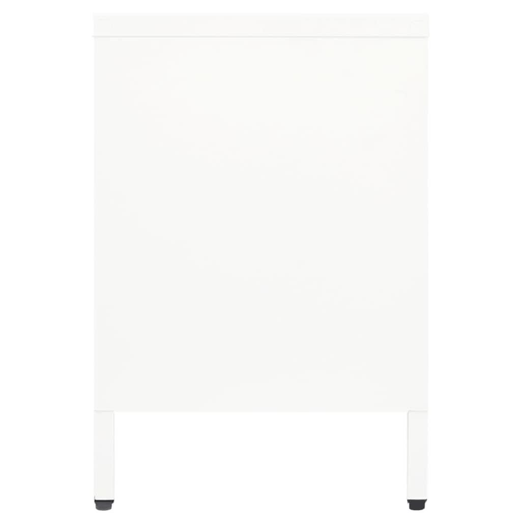 Meuble TV Blanc 105x35x52 cm Acier et verre | meublestv.fr 5