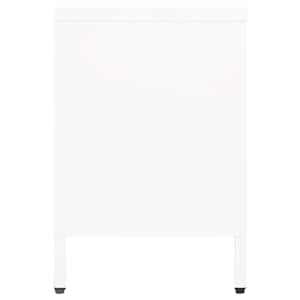 TV stolek bílý 105 x 35 x 52 cm ocel a sklo - obrázek 4